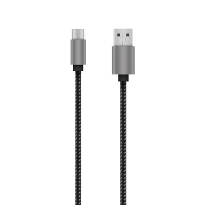 Charge-Sync Pro: Metallic USB-C Cable  - (Grey, 6')