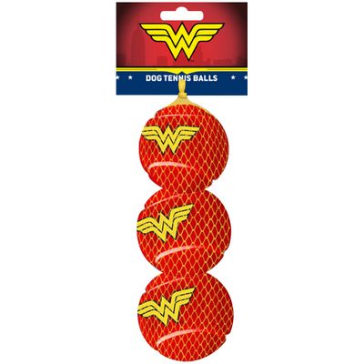 Wonder Woman Squeaky Tennis Ball - Pack of 3 