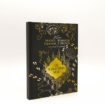 Marauders Map Gold and Black Hard Cover Journal 6"x8" 