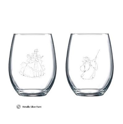 Cinderella Stemless Glasses (Set of 2) 