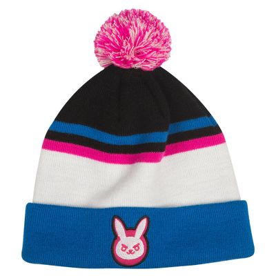 D.Va Striped Pom Pom Beanie 