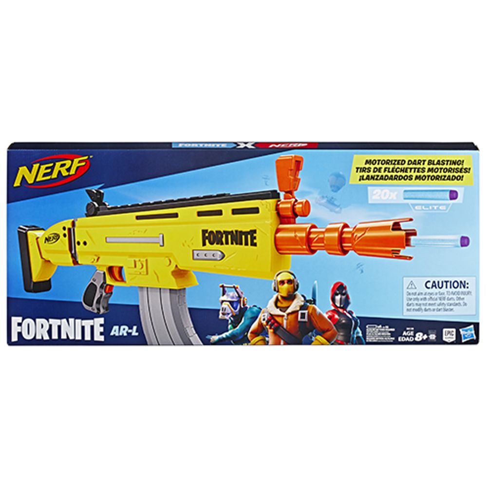 Nerf Fortnite Blue Shock Dart Blaster, 10-Dart Clip, 10 Elite Nerf