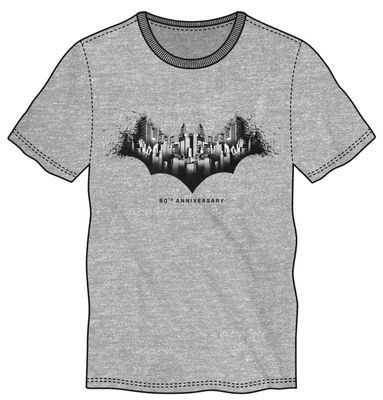 Batman 80th: Grey Mens T-Shirt - S 