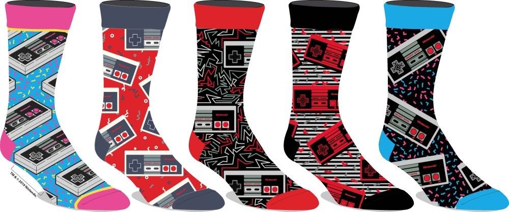 Nintendo Retro Controller Socks 5 PK 