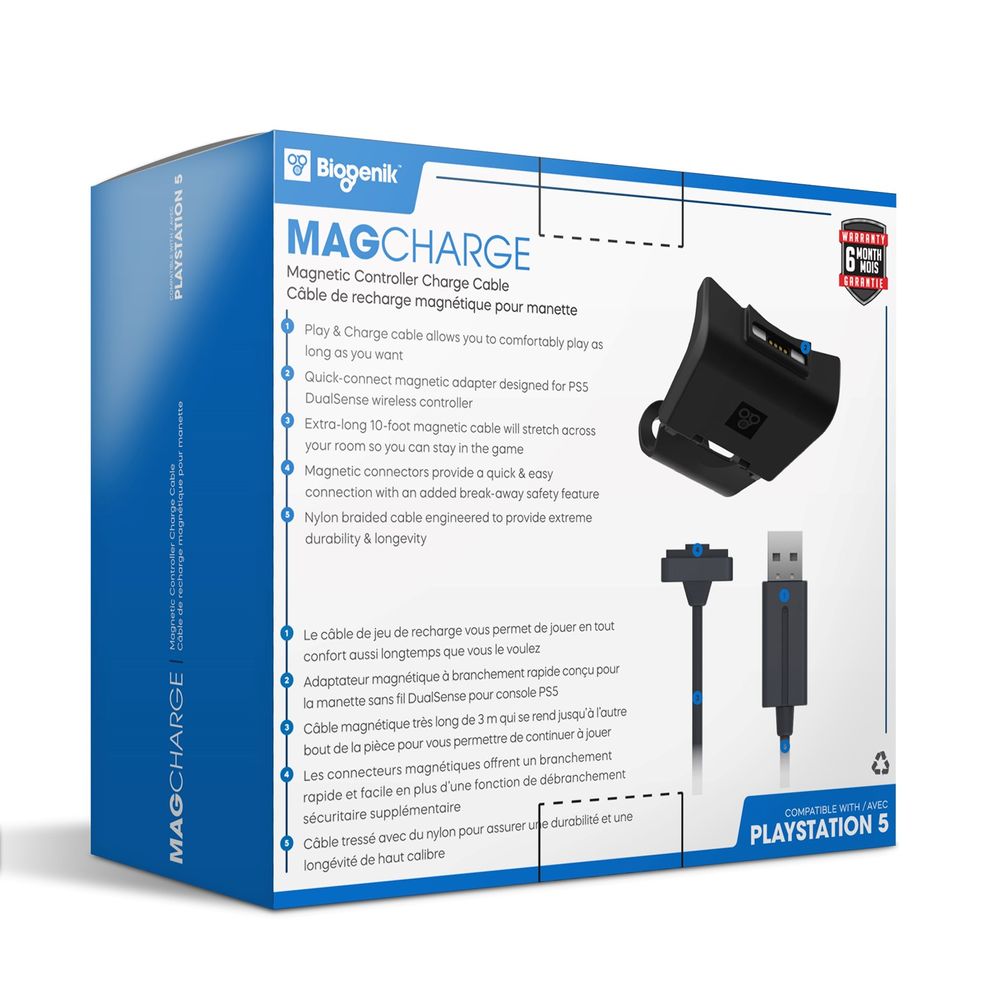 Biogenik Playstation 5 Magnetic Charge Adapter & Cable 