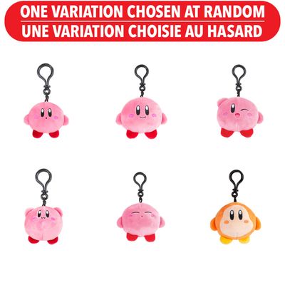 Club Mocchi-Mocchi- Kirby Assorted Clip On 4 inch Plush Stuffed Toy - One Variation Chosen at Random