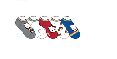 Hello Kitty Rainbow 5 Pack Adult Socks 