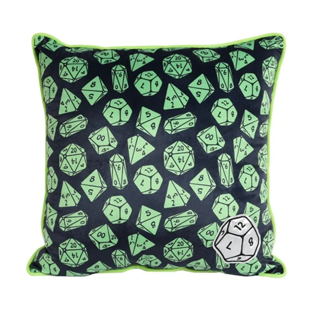 Dungeons & Dragons Dice All Over Print Pillow Green 