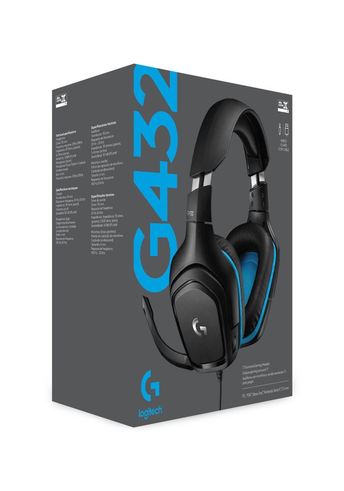 Logitech G432 7.1 Surround Sound Wired Gaming Headset 