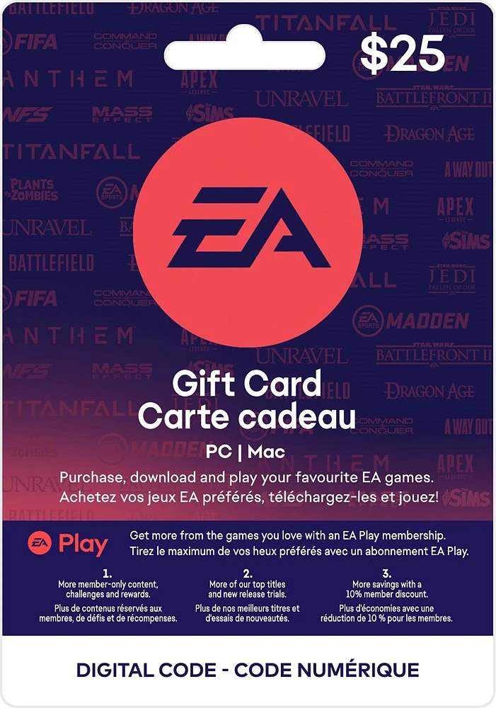 Carte-cadeau EA de 25 $