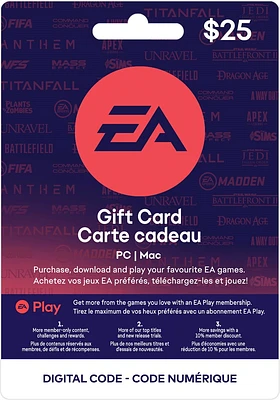Carte-cadeau EA de  25 $ 