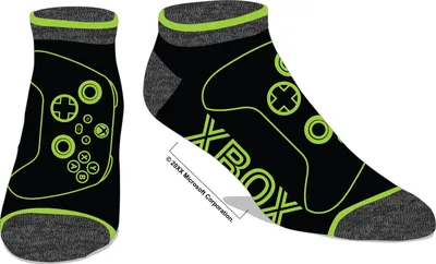 Xbox Ankle Socks Jrs Black And Green 