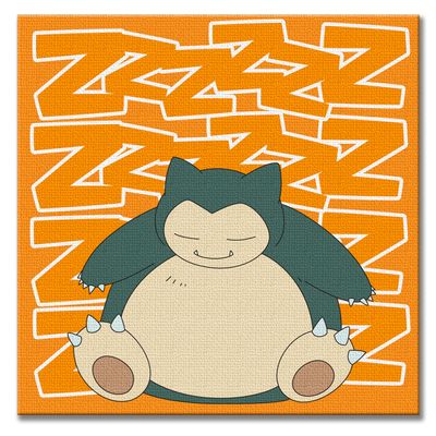 Pokemon Snorlax 6x6 Canvas 