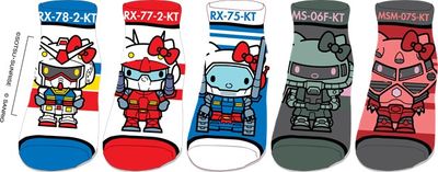 Hello Kitty Gundam 5pk Socks 