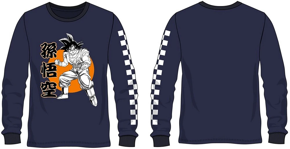 Dragon Ball Z Checkered Long Sleeve Youth Shirt - M 