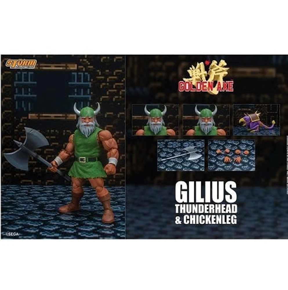 Golden Axe: Gilius Thunderhead & Chicken Leg 1/12 Scale Action Figure 