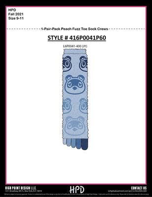 Animal Crossing Toe Sock 1pk 
