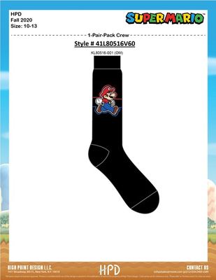 Mario Black Socks (1 pair) 