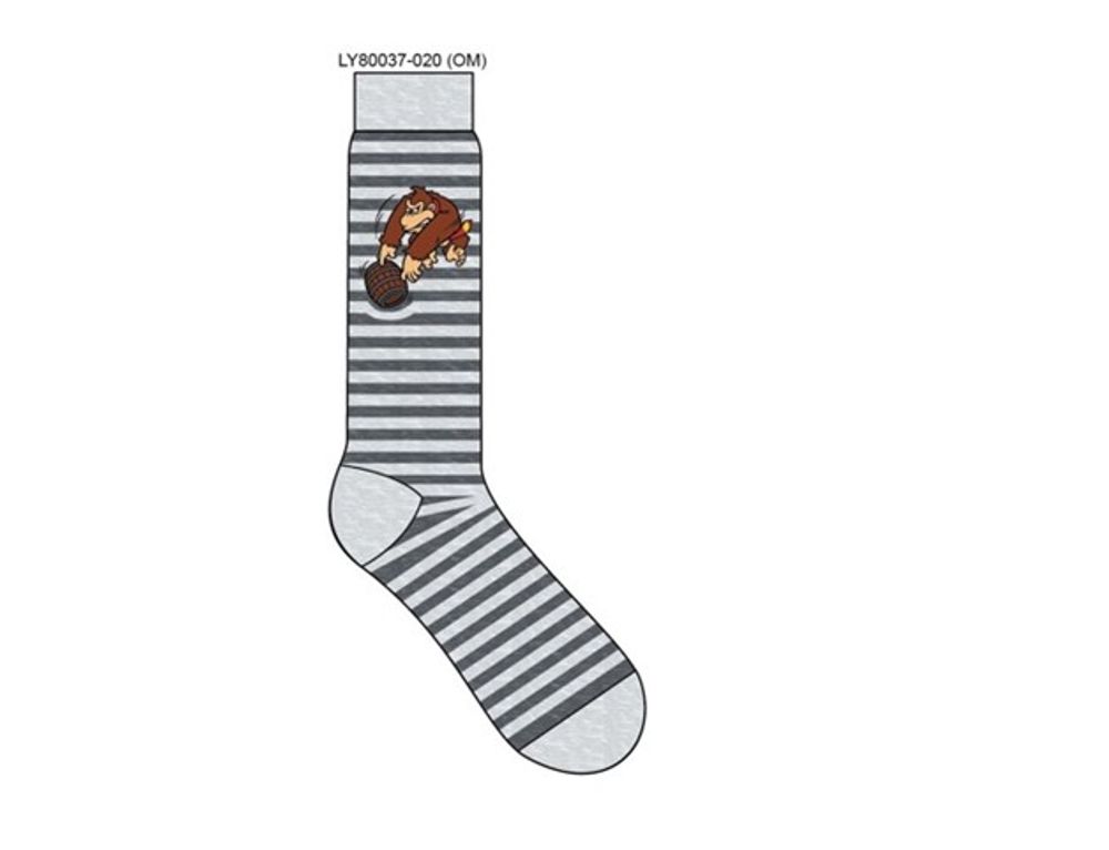 Donkey Kong Grey 1pk Sock 