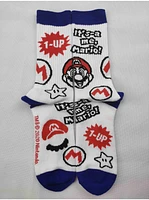 Super Mario: Chaussettes Blanches et Bleues - 1 Pack 