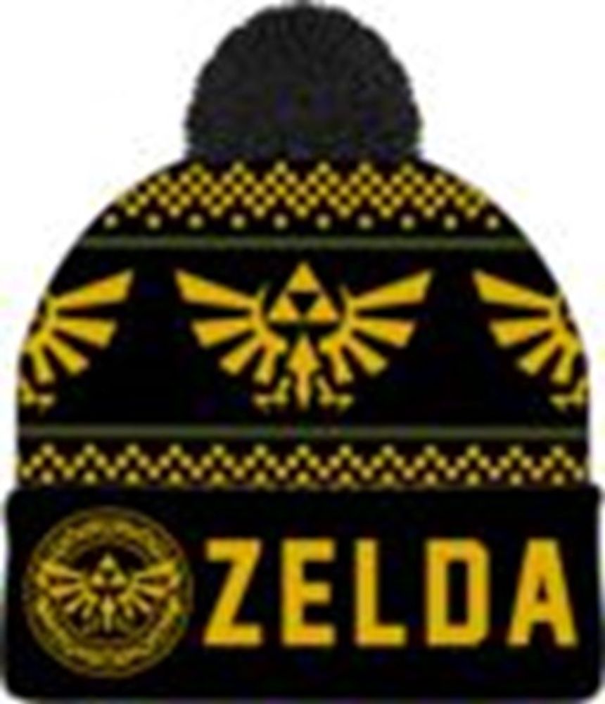 Zelda Black And Yellow Pom Beanie 