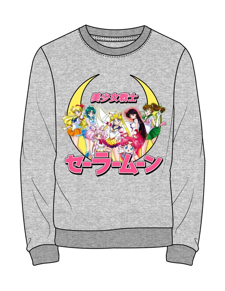Sailormoon Grey Crew Sweater