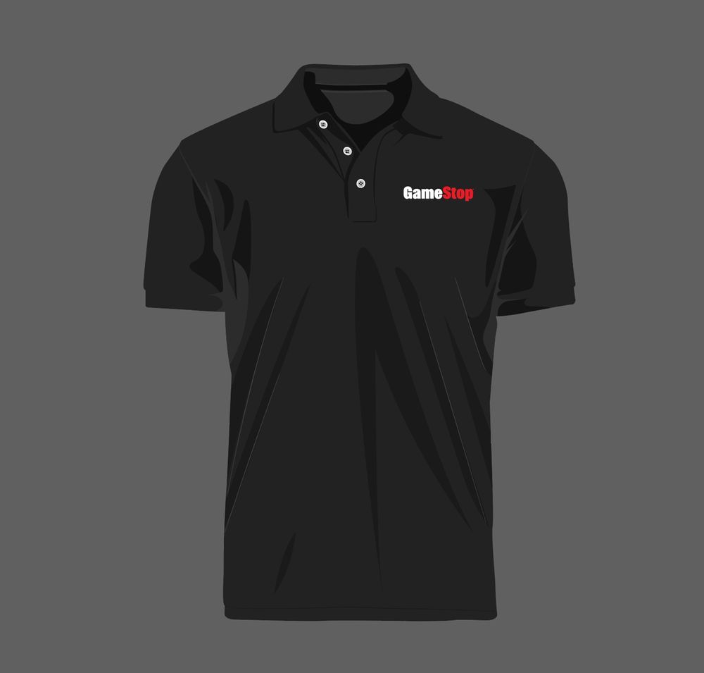 Polo noir Gamestop -TTG