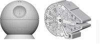 Star Wars Millennium Falcon and Death Star Salt And Pepper Shakers 