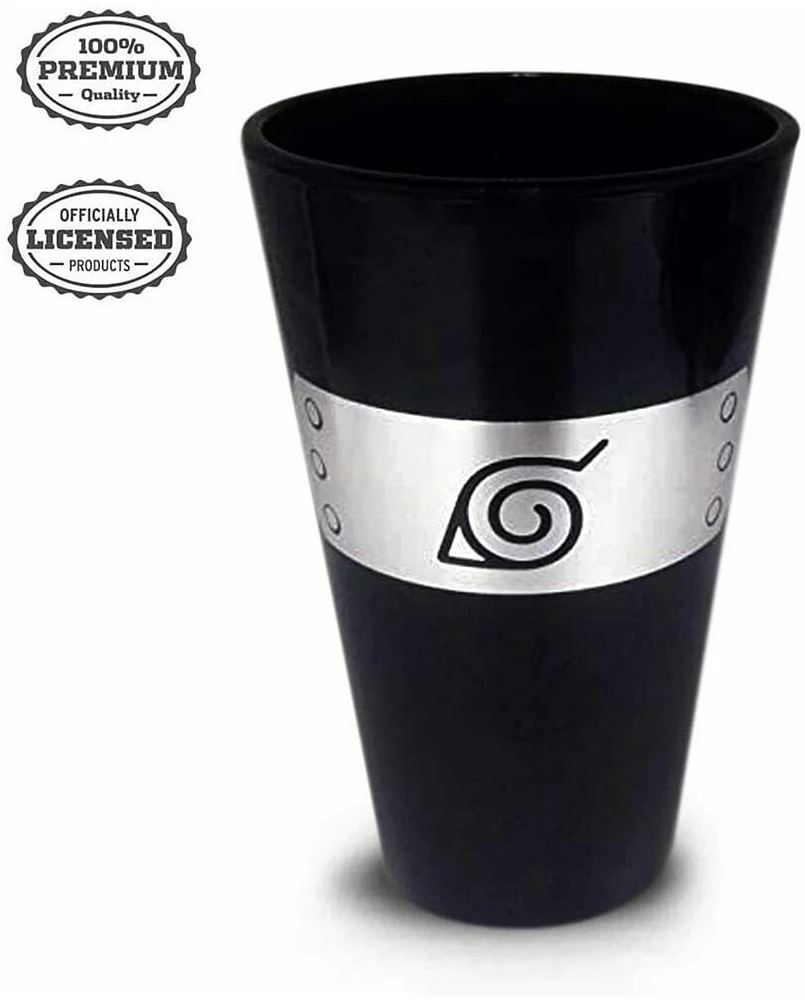 Naruto Pint Glass Black Logo 