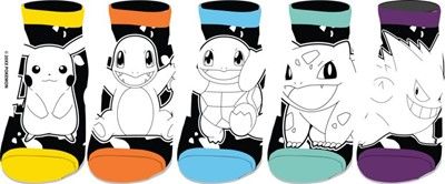 Pokemon Jrs 5pk Black and White Socks 