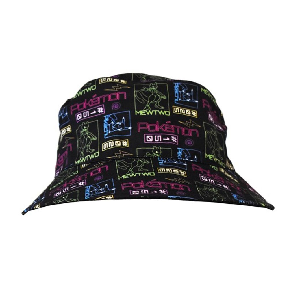 Pokemon Black Neon Bucket Hat 