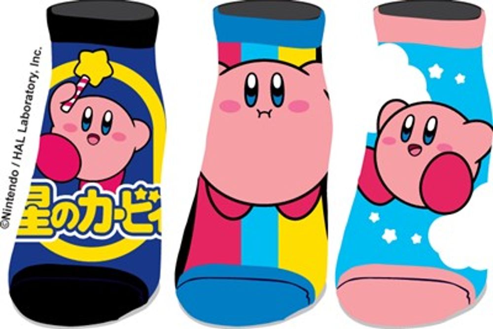 Kirby 3 Pack Juniors Ankle Socks 