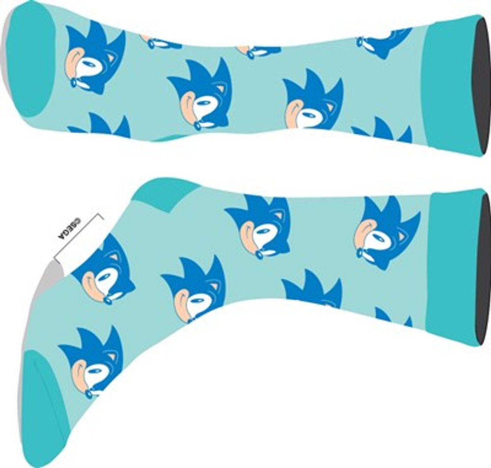 Sonic Aop Blue Crew Sock 