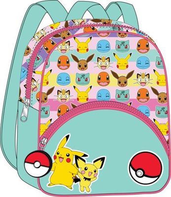 Pokémon Kids Mini Backpack Pink and Mint 