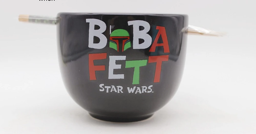 Star Wars Boba Fett Ramen Bowl With Chopsticks 