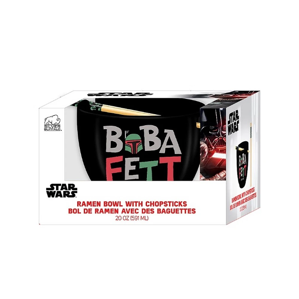 Star Wars Boba Fett Ramen Bowl With Chopsticks 