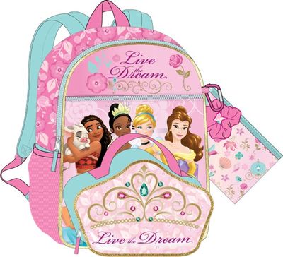Disney Princess 5 Piece Backpack Set 