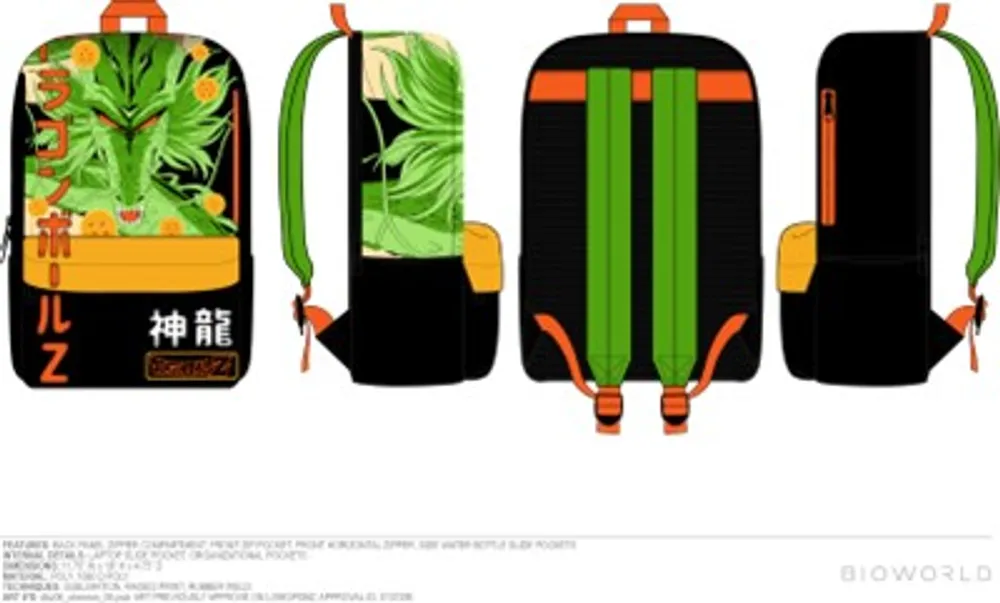 Bioworld, Bags, Dragon Ball Z Backpack Full Size Bag With Patches