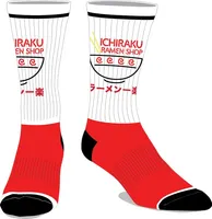 Naruto Ramen Shop Red White Mens Socks 