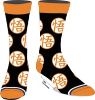 Dragon Ball Z Goku Symbol Black and Orange Mens Crew Socks 
