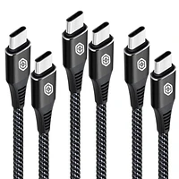 Bio Essentials USB-C to USB-C Charge Cable (3 pack)   - Charge, sync, & transfer files between your US