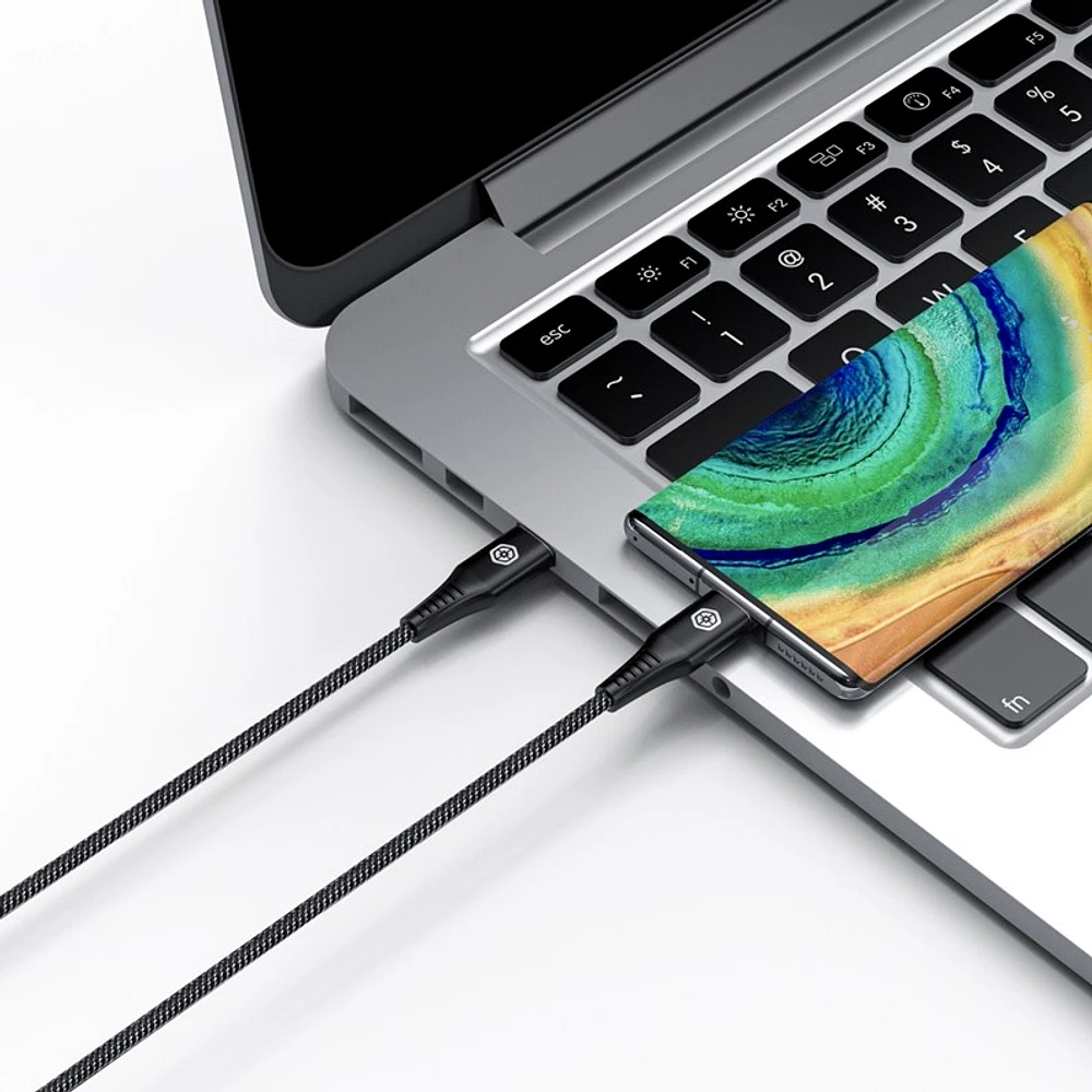 Bio Essentials USB-C to USB-C Charge Cable (3 pack)   - Charge, sync, & transfer files between your US