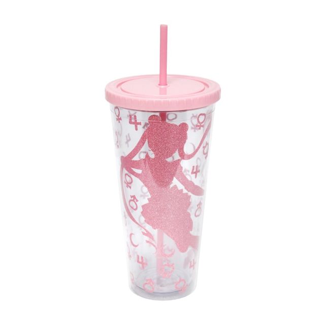 Just Funky Sailor Moon Luna And Artemis Glitter Tumbler With Lid