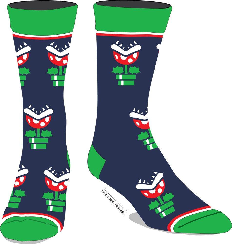 Mario Bros Pirhana Crew Sock 