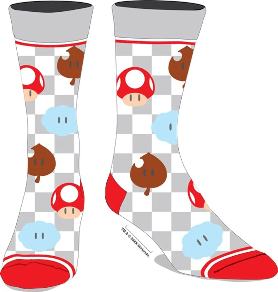 Super Mario Mushroom Mens Socks 