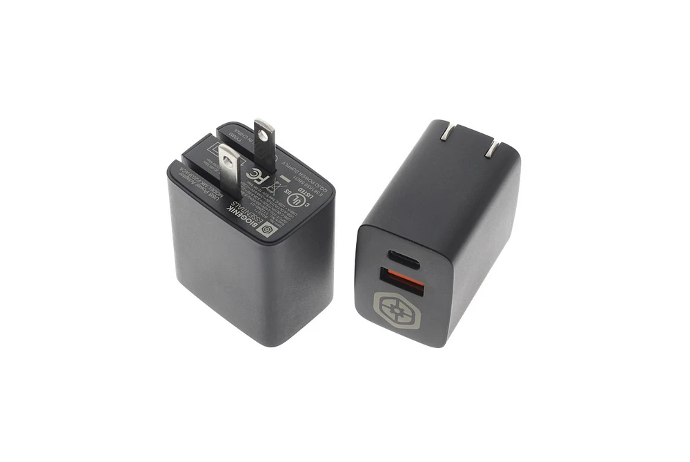 Bio USB-C & USB-A Dual AC Wall Adapter 