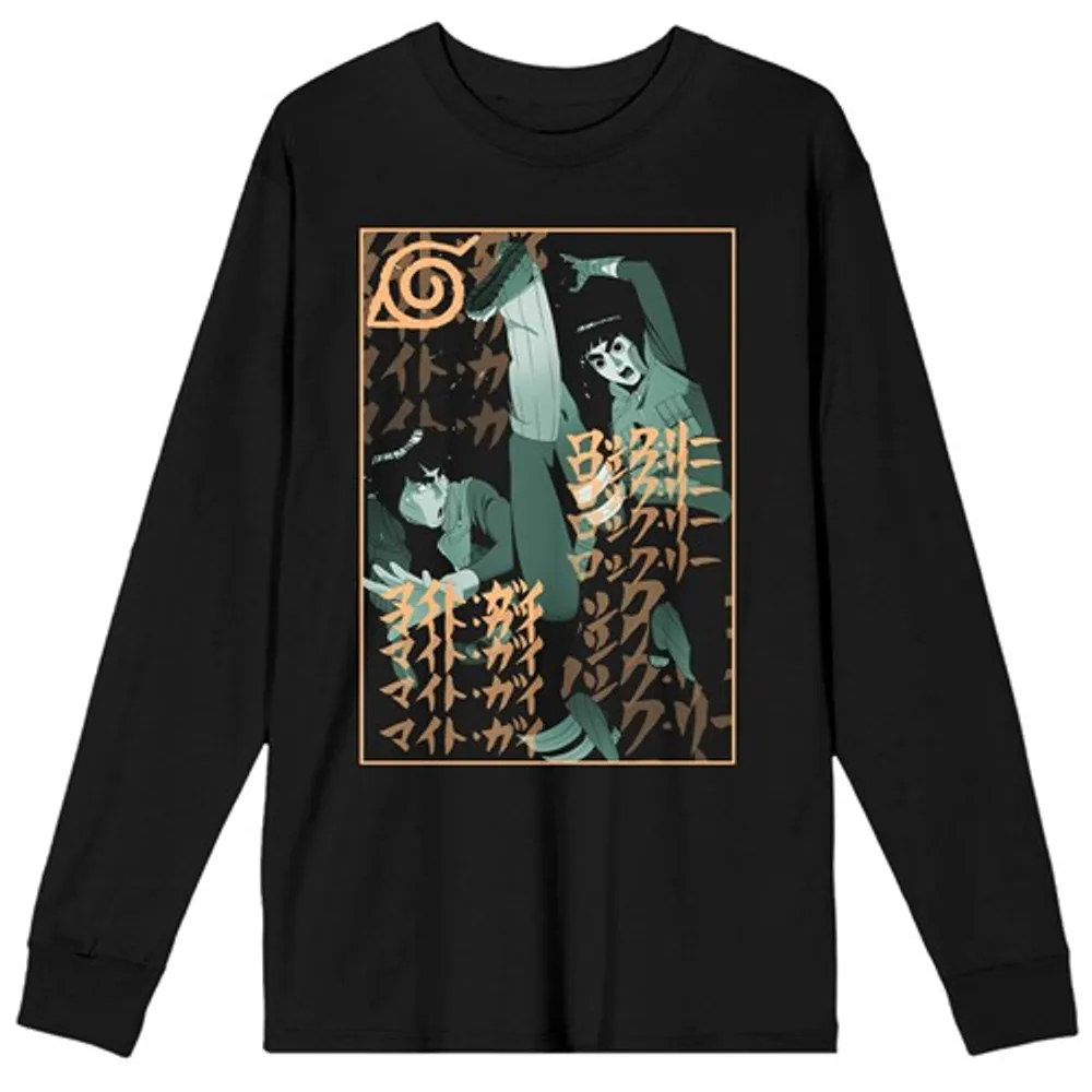 Naruto Guy And Rock Lee Black Long Sleeve