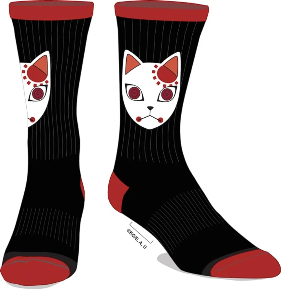 Demon Slayer Tanjiro Mask Black Mens Socks 