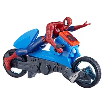 Marvel Spider-Man Web Cycle Toy 6-Inch-Scale Collectible Spider-Man Action Figure 