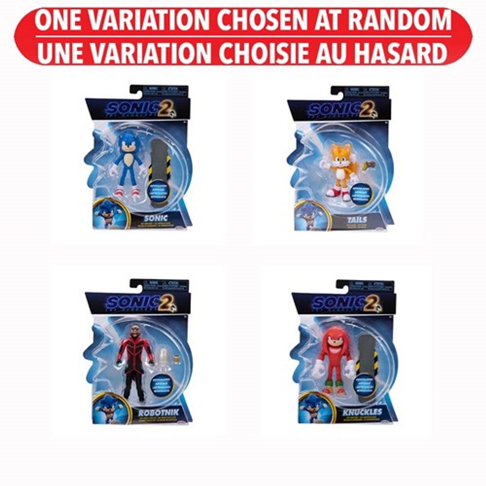 Sonic the Hedgehog 2 Movie 4-Inch Figure – One Variation Chosen at Random